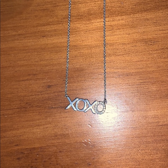 “XOXO” Silver Diamond Necklace - Picture 2 of 6